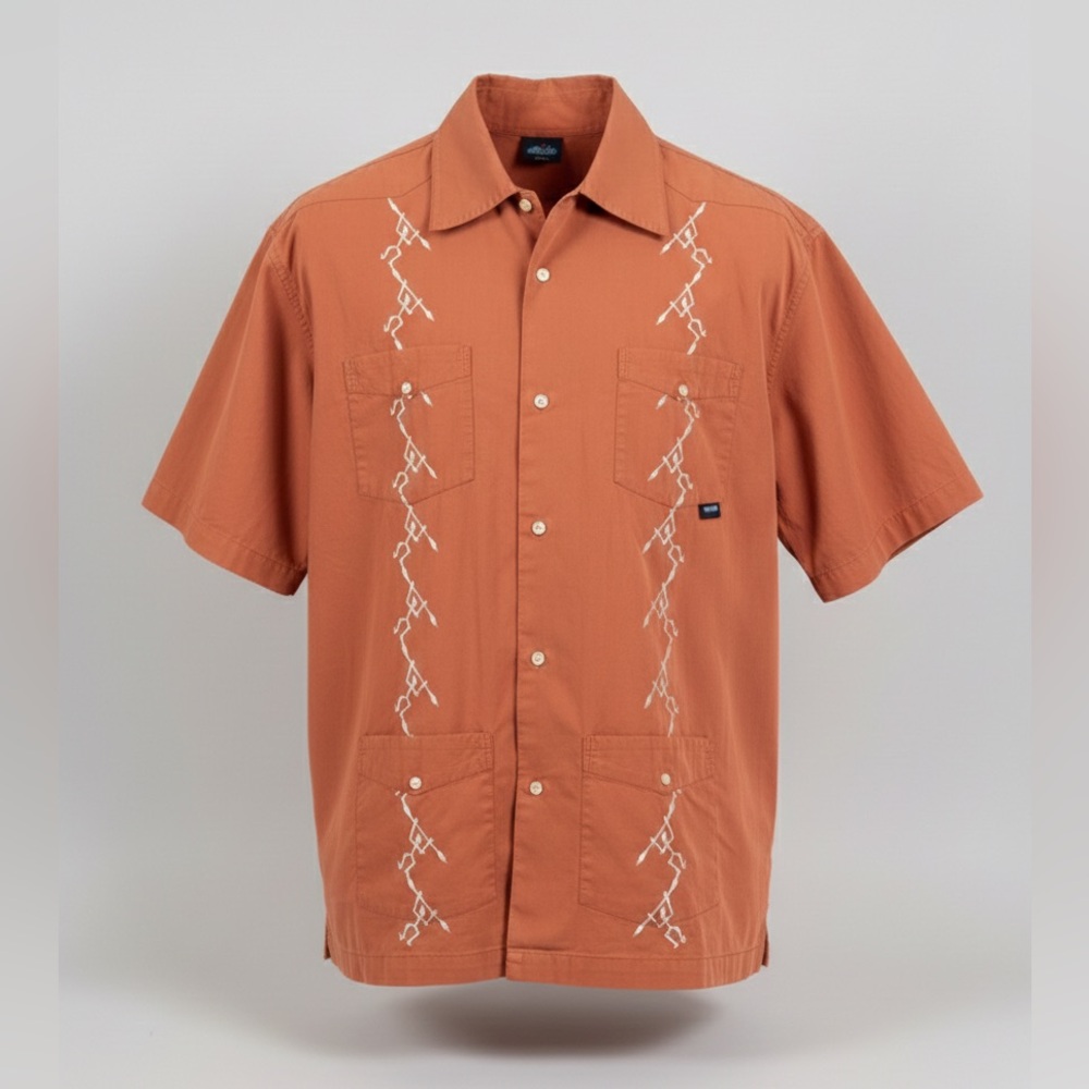 Kavu Men’s Button-Up Shirt Rustic Orange Size Medium
